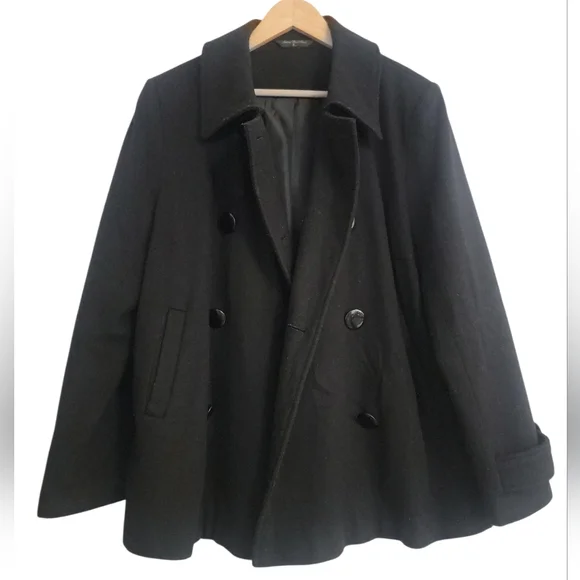 Vintage Wool Blazer Coat Fits 1X Black - Picture 3 of 11